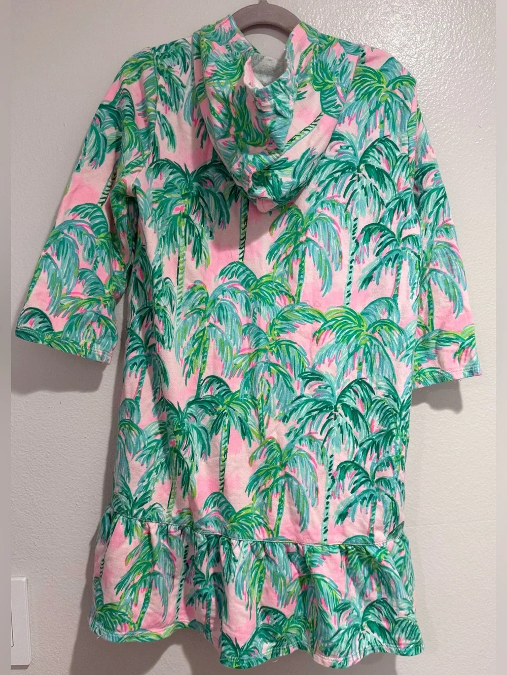 Lilly Pulitzer Pink Hooded Palm-Print Swim Coverup